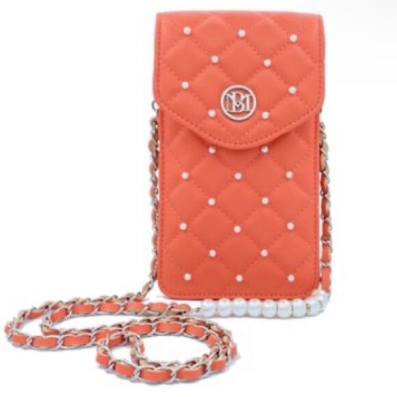 NIP-Badgley Mischka Coral Pearls Strap Phone Case NWT - Picture 2 of 6